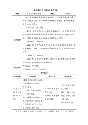 《百分数与分数的互化》导学案设计.doc