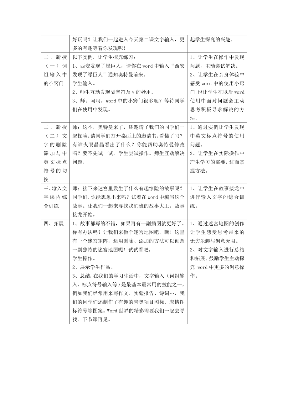 苏科版小学信息技术《输入文字》教学设计.doc_第3页