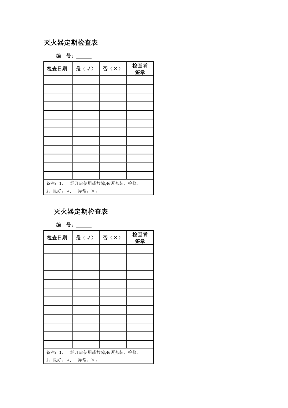 余家湖中心幼儿园每日消防安全防火巡检记录表.doc_第3页