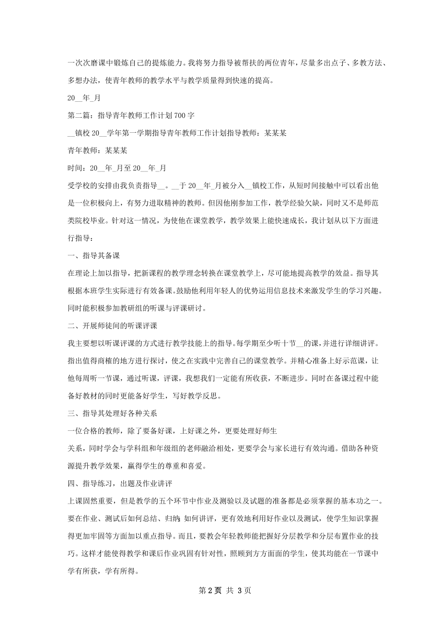 骨干教师指导青年教师工作计划范文.docx_第2页