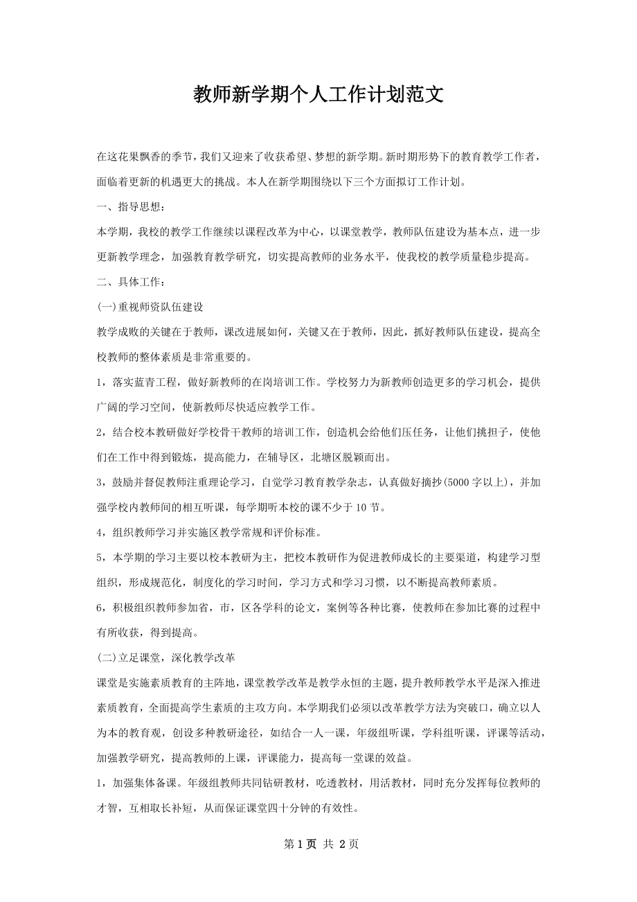 教师新学期个人工作计划范文.docx_第1页