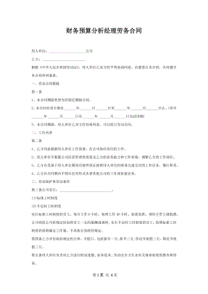 财务预算分析经理劳务合同.docx