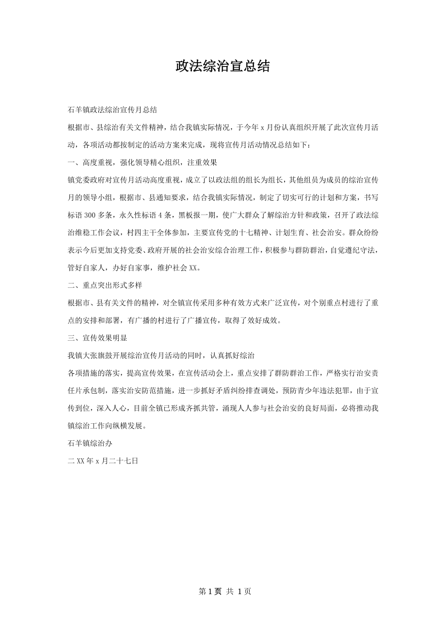 政法综治宣总结.docx_第1页