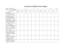 学生及家长对任课教师工作评价调查表.doc