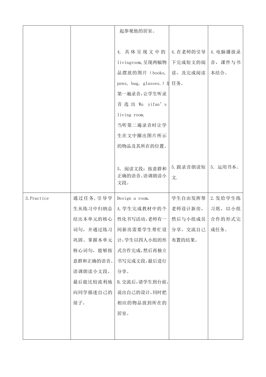 PEP新版小学英语四级上册 Unit4My home教学设计.doc_第3页