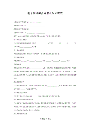 电子版租房合同怎么写才有效.docx