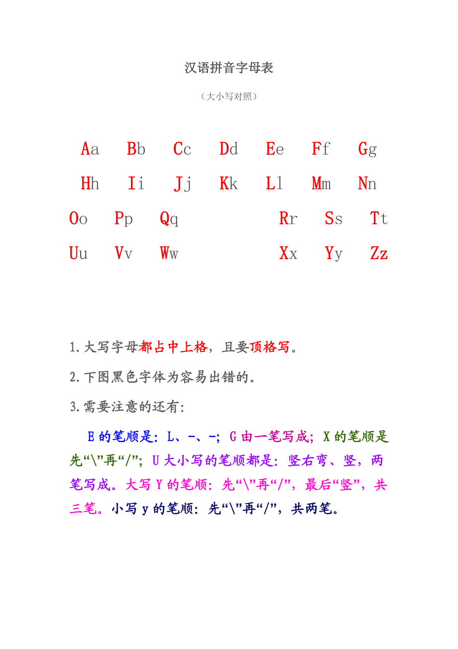 汉语拼音字母表大小写.doc_第1页