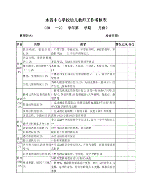 幼儿教师工作考核表.doc