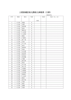 幼儿园幼儿体检表.doc