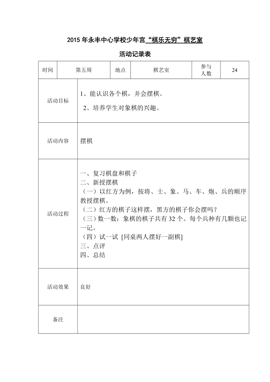 永丰中心学校少宫象棋活动记录表.doc_第2页