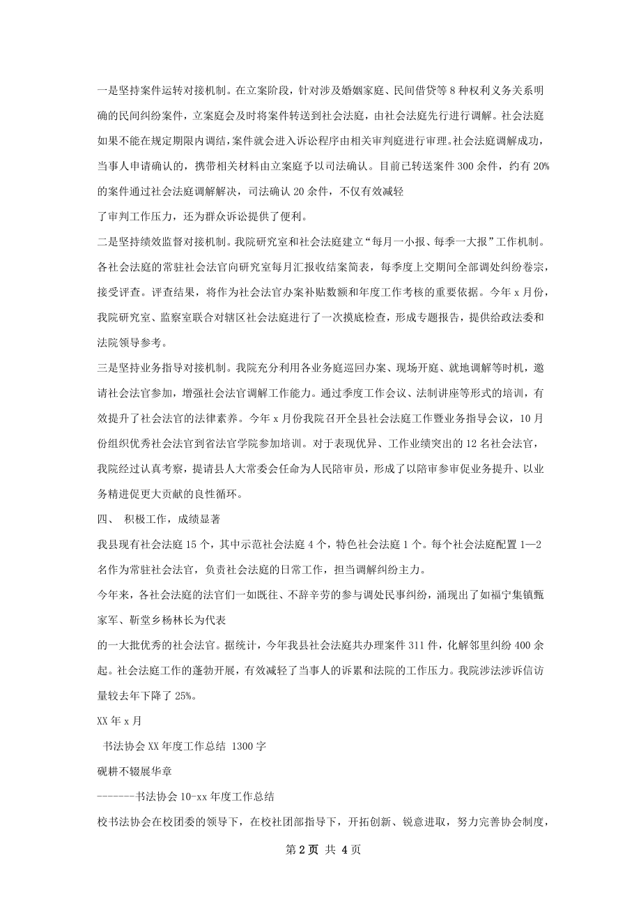 社会法庭工作总结.docx_第2页