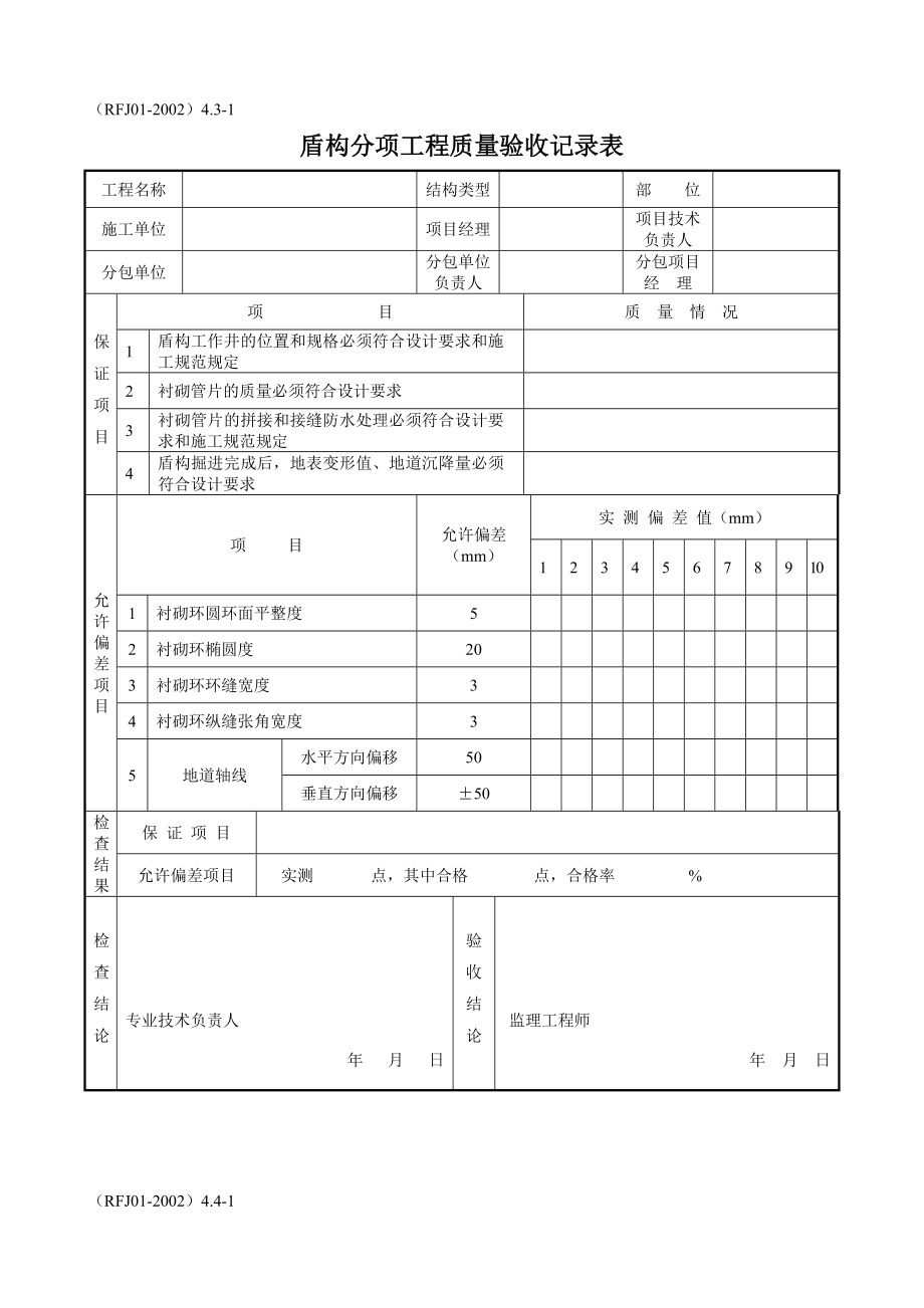 人防工程（土建）全套资料表格（Word版）—结构工程（下载后即可填写超实用） .doc_第3页