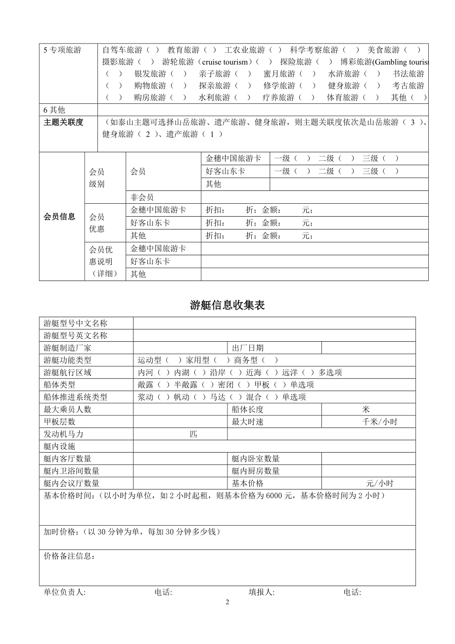 游艇俱乐部资料收集表.doc_第2页