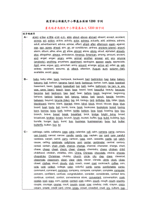 教育部公佈國民中小學基本英語1200 字詞.doc