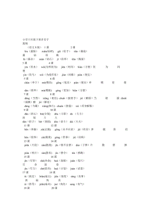 精华小学六级下册多音字s版.doc