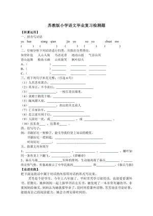 苏教版小学语文毕业复习检测题.doc