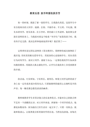 教育反思 放手师爱收获芬芳.doc