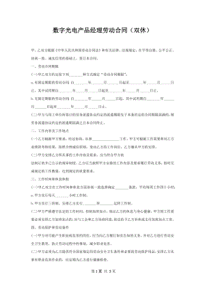 数字光电产品经理劳动合同（双休）.docx