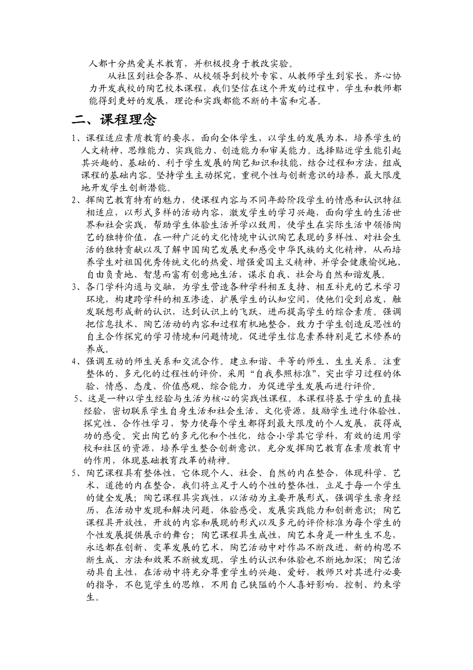 陶艺校本课程实施方案.doc_第2页