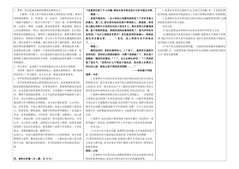 幼儿园组织与管理试卷a图文.doc_第2页