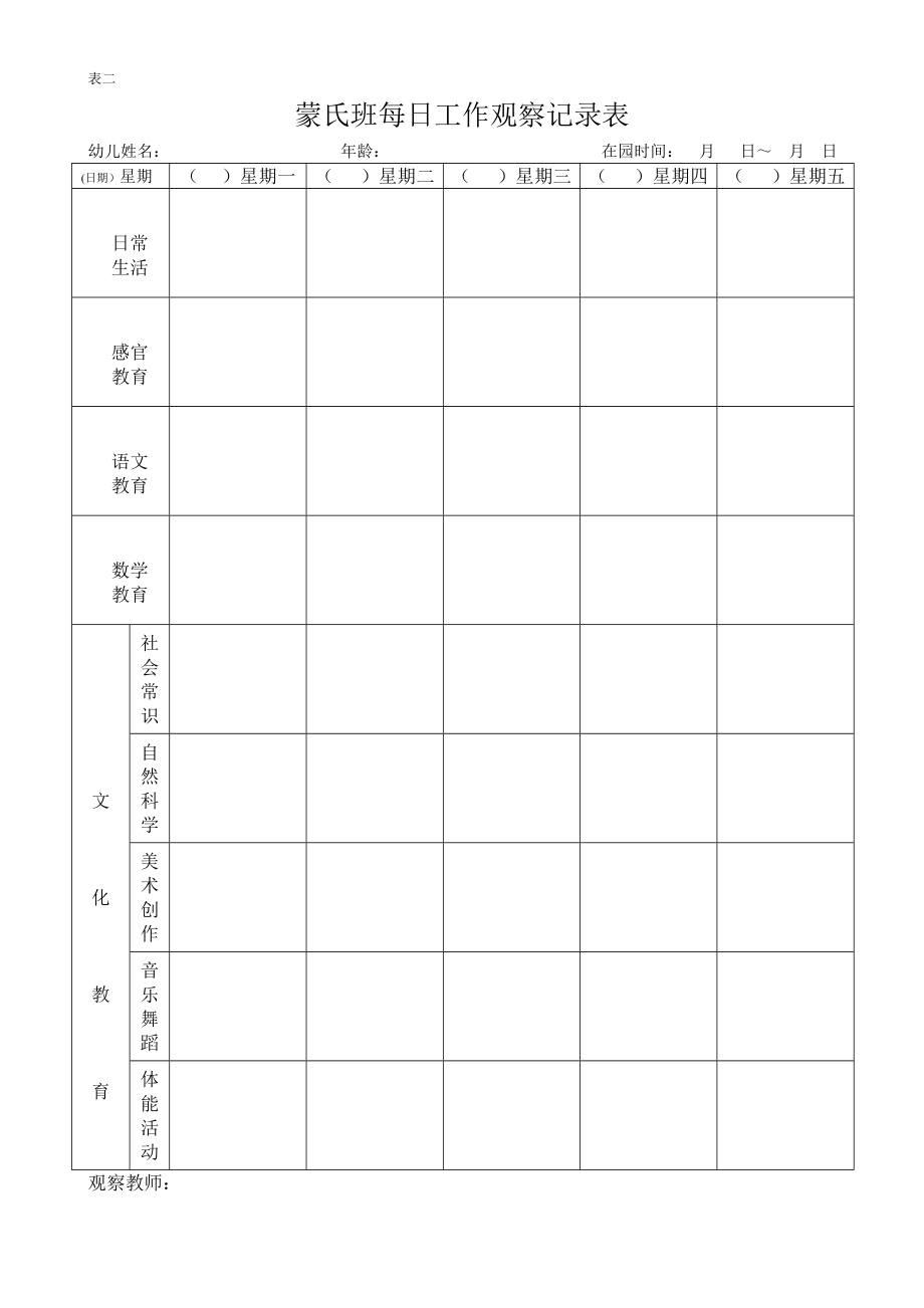 蒙氏班每日工作观察记录表.doc_第2页