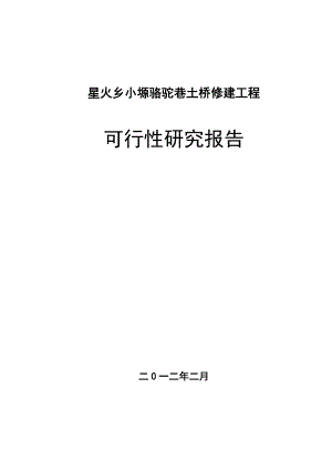 骆驼巷土桥可行性研究报告.doc