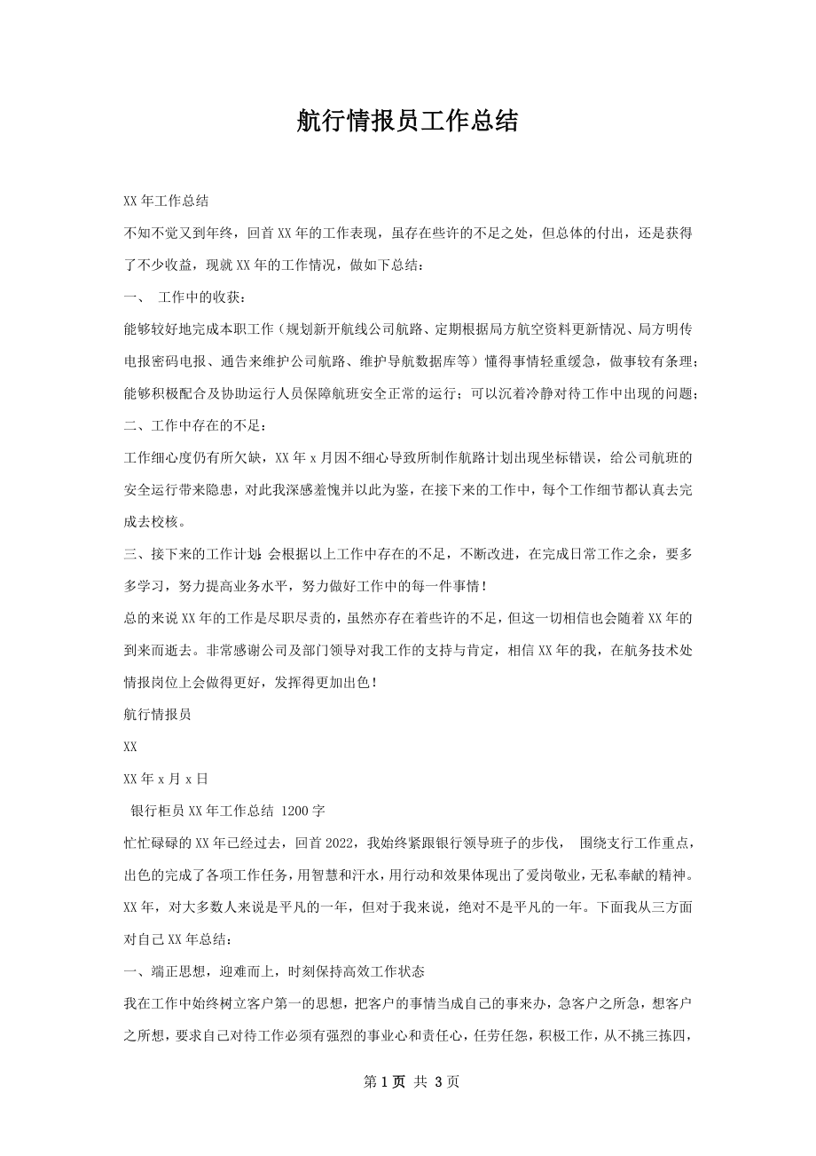 航行情报员工作总结.docx_第1页