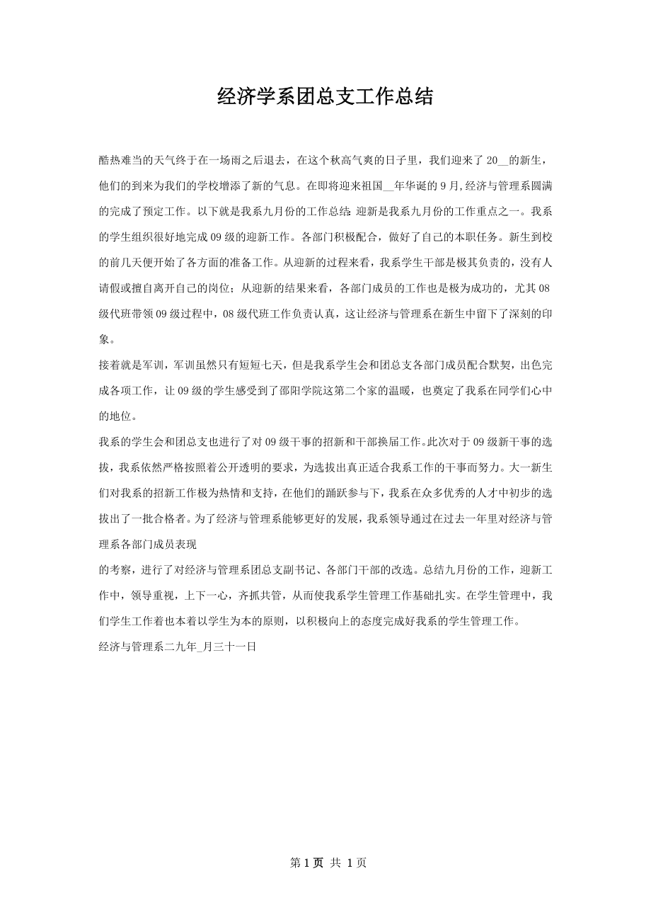 经济学系团总支工作总结.docx_第1页