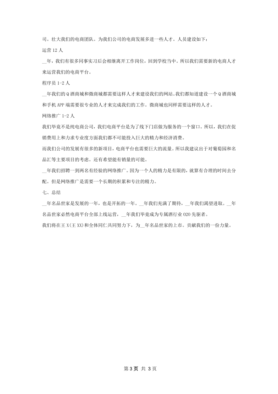 电子商务专员个人工作计划范文.docx_第3页