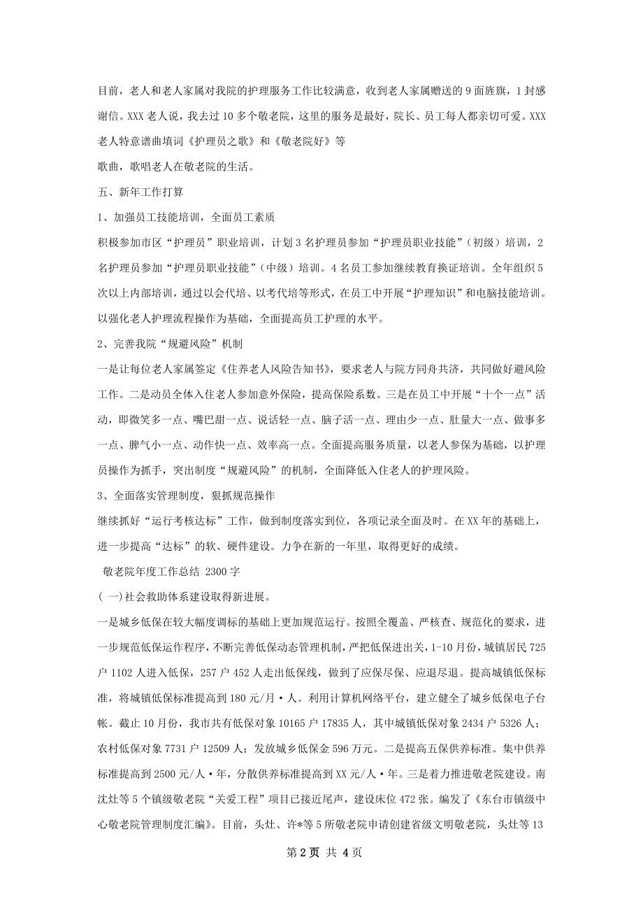 敬老院年度工作总结.docx_第2页