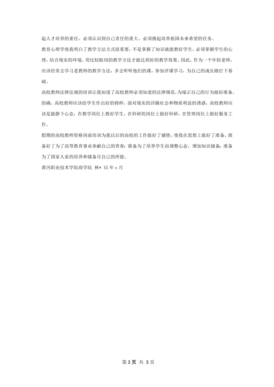 高校教师岗前培训总结精选模板.docx_第3页