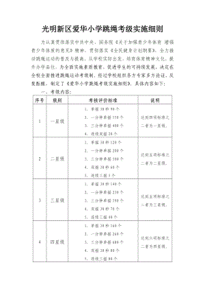 深圳市光明新区爱华小学跳绳考级实施细则.doc