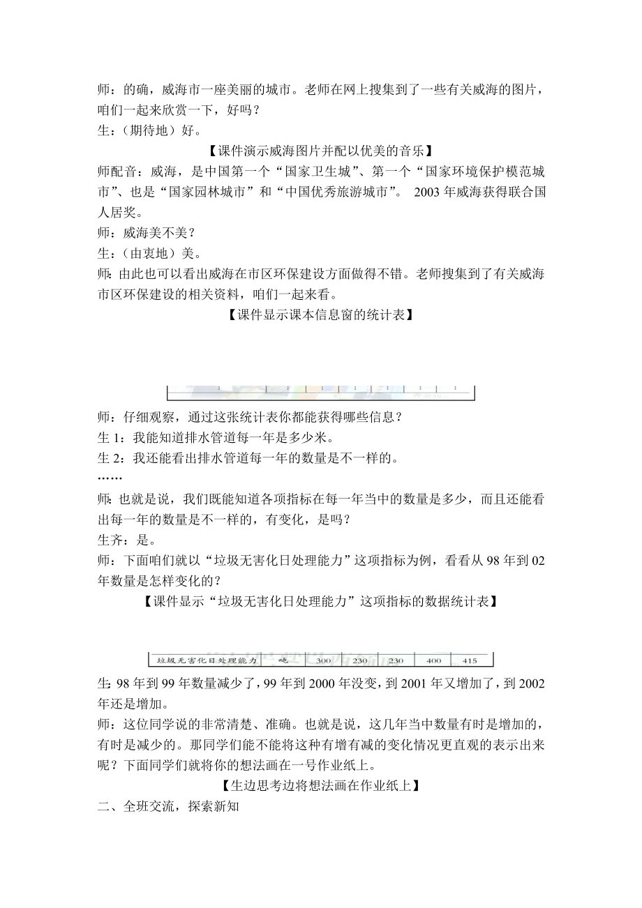 青岛版小学数学四级下册《折现统计图》教学设计与反思.doc_第2页