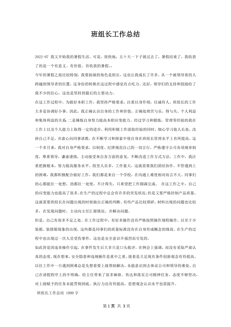 班组长工作总结.docx_第1页