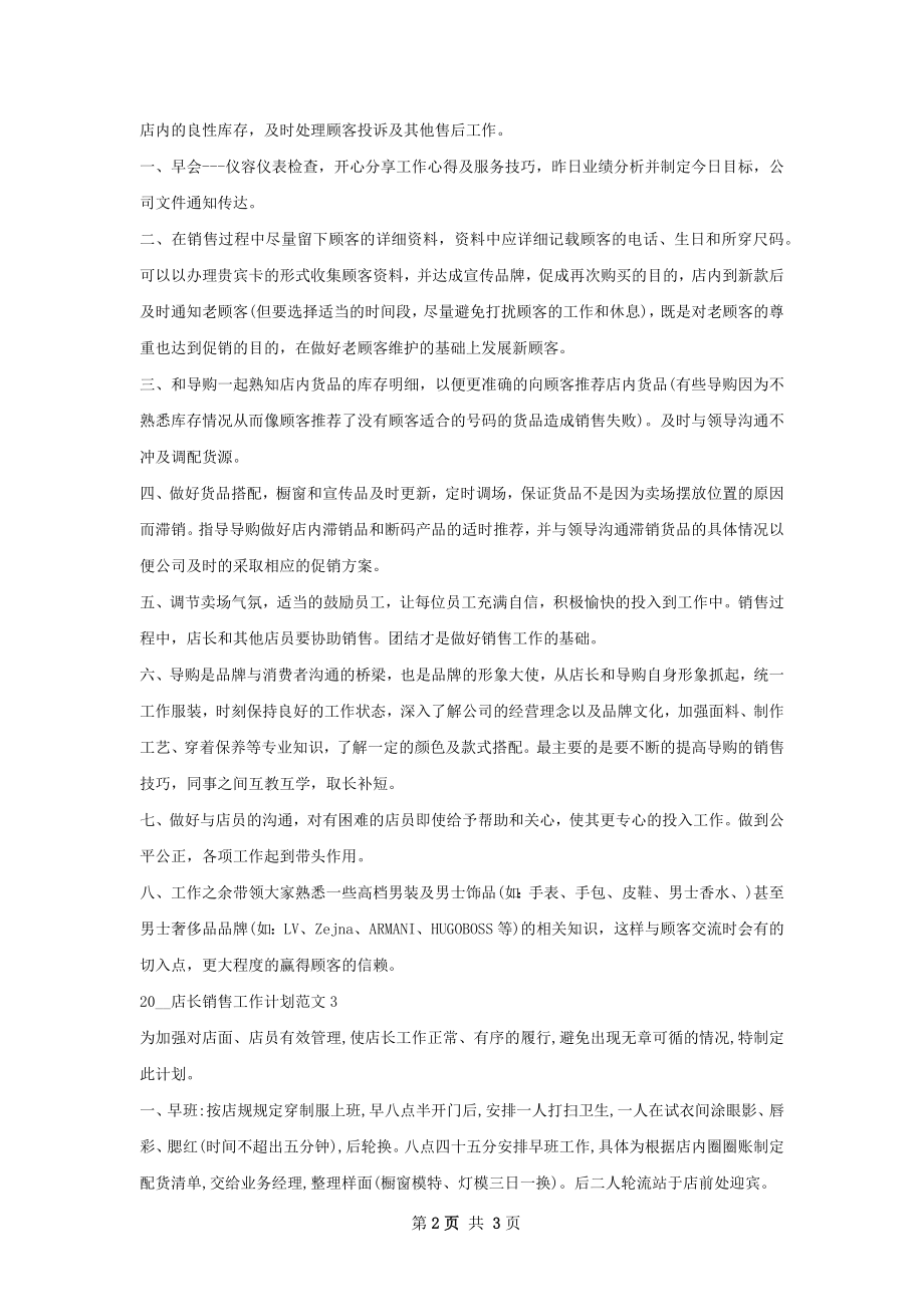 店长销售工作计划.docx_第2页