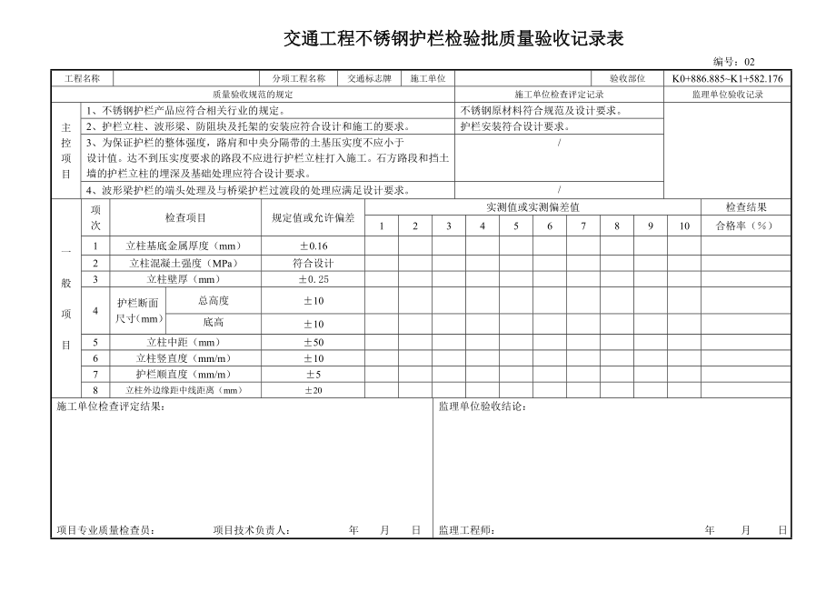 信号灯、标志牌,标线、护栏、检验批.doc_第2页