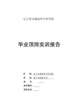 毕业顶岗实训报告碎石桩施工实训报告.doc