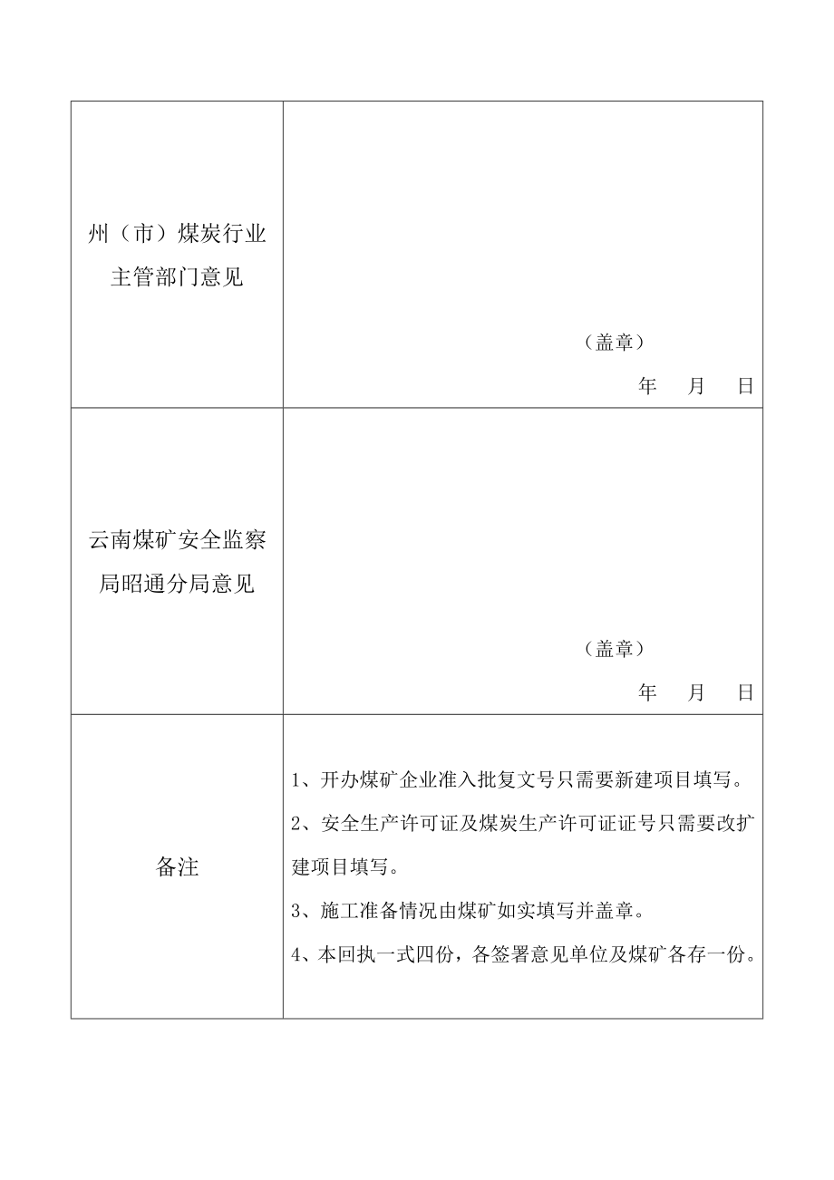 云南省昭通市煤矿建设项目开工备案回执.doc_第2页