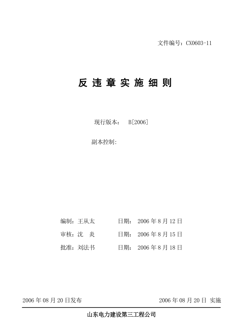 CX060311 反违章实施细则.doc_第1页