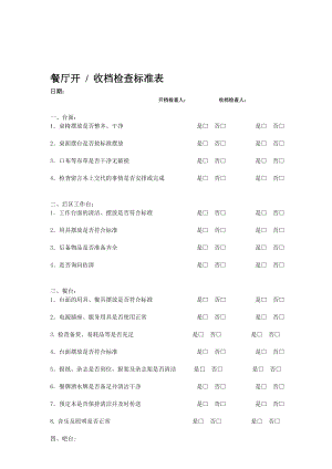 [整理版]开收档检查标准.doc