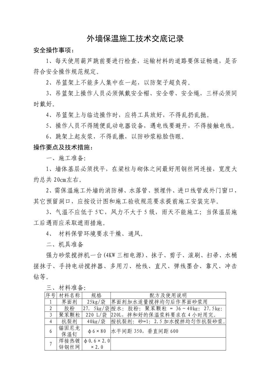 外墙保温施工技术交底.doc_第1页