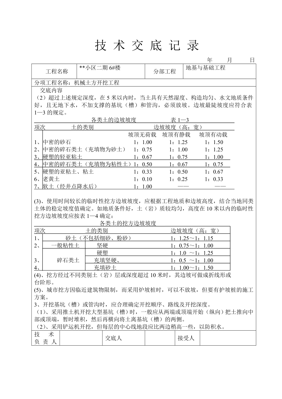 机械土方开挖技术交底记录.doc_第2页