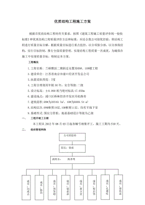 拆迁安置房优质结构工程施工方案.doc