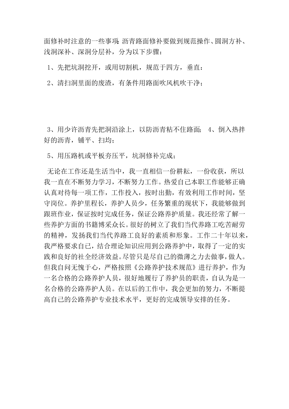 公路养护专业技术总结(精选篇）.doc_第2页