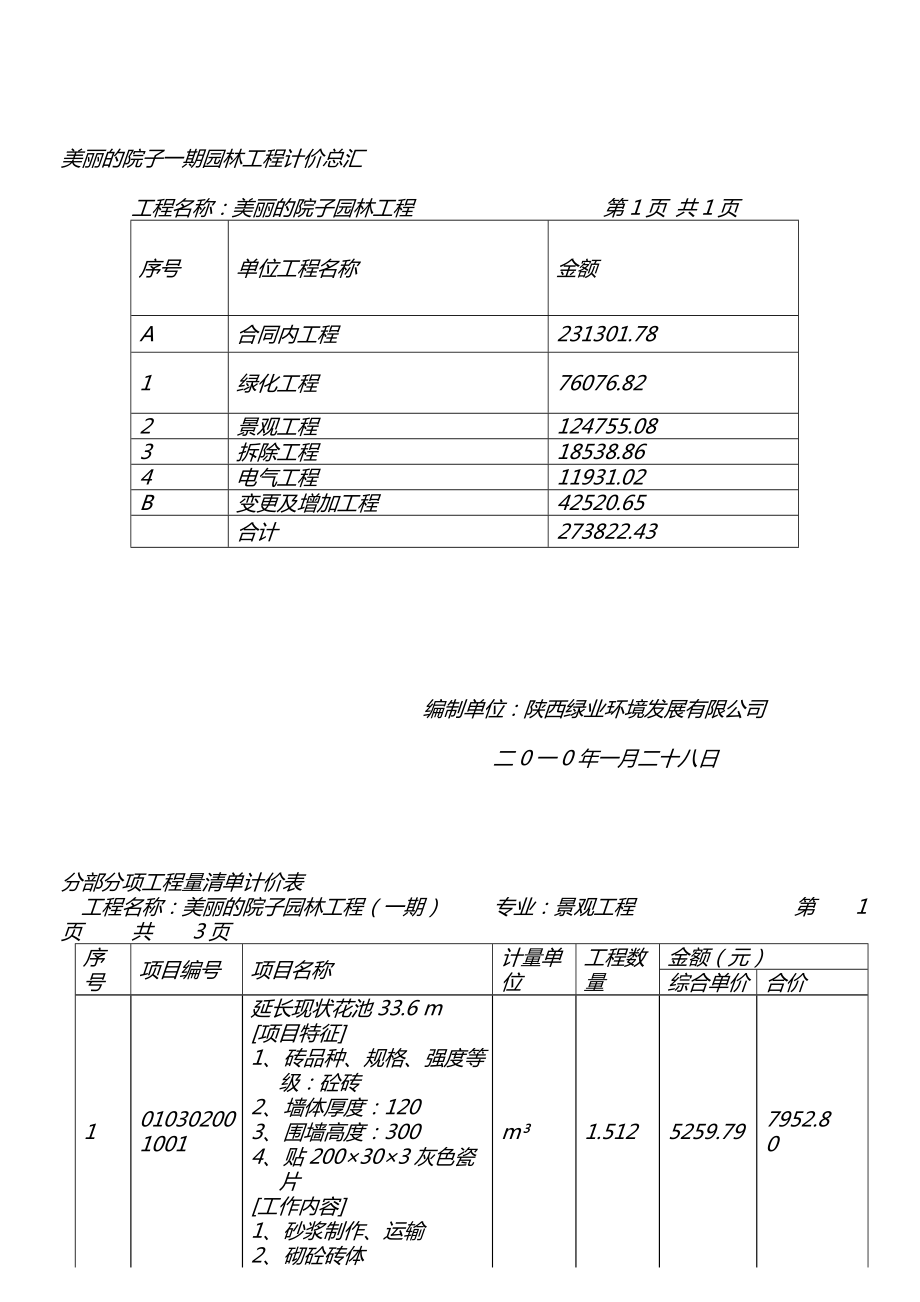 正式稿 美丽的院子园林工程 一期 决算书【建筑资料】 .doc_第2页