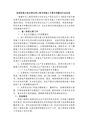 危险性较大的分部分项工程专项施工方案专项整治行动总结.doc