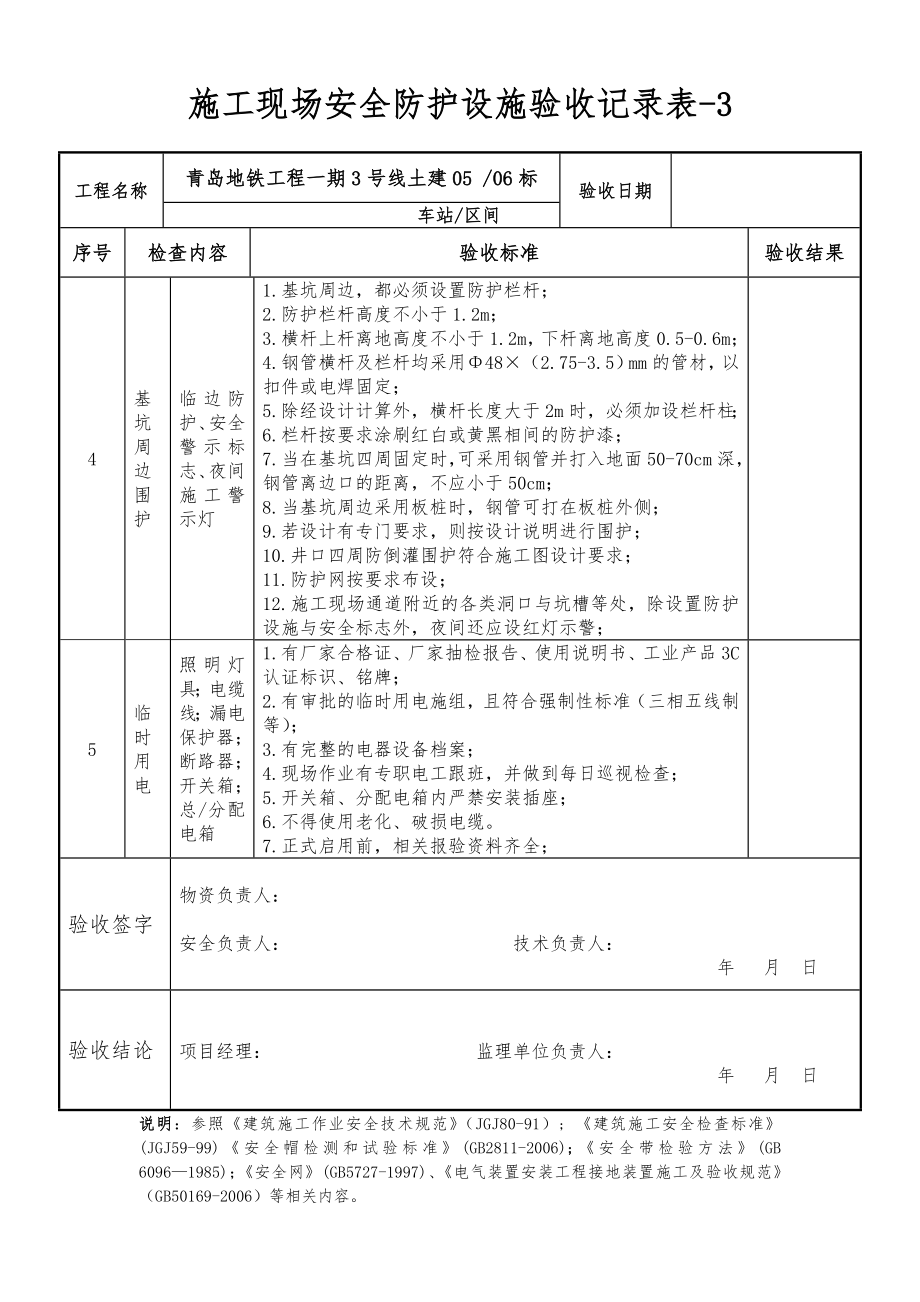 施工现场安全防护设施验收记录表.doc_第3页