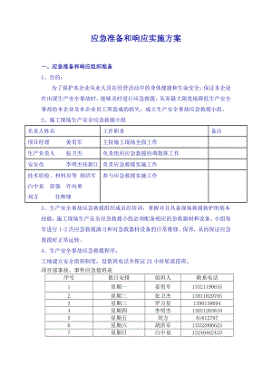 项目工地应急准备和响应实施方案(新).doc