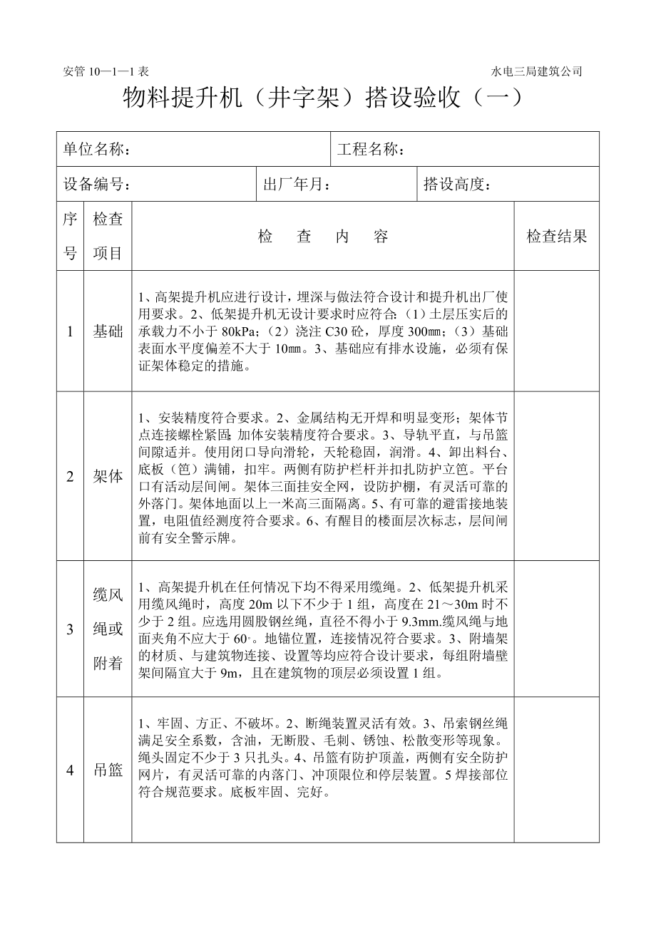 建筑工程施工现场安全管理资料：许可证、准用证安全检查验收表.doc_第3页