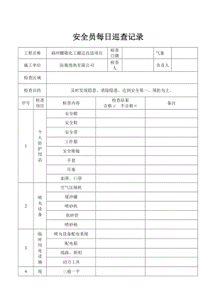 安全员每日巡查记录.doc